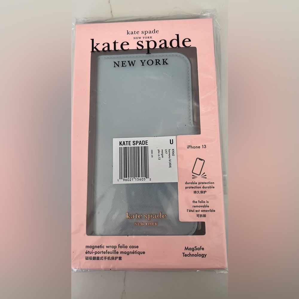 NWT blue Kate spade wallet folio for iPhone 13